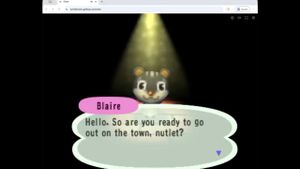 Screenshot of Animal Crossing running on web browser