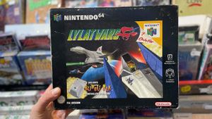 Seb holding the Lylat Wars N64 box