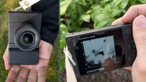 Two images of a homemade Game Boy camera that looks like a standard digital camera