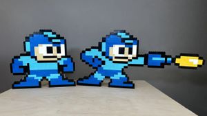 Two versions of Mega Man LEGO