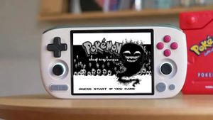 Pokémon ghost grey version on a handheld