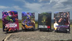 Four ModRetro game boxes