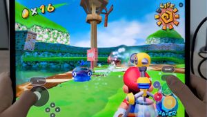 Super Mario Sunshine running on an iPad