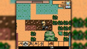 Farming on 8-bit version of Stardew Valley