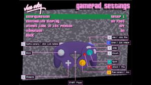 Controller options for GameCUbe Vice City Version