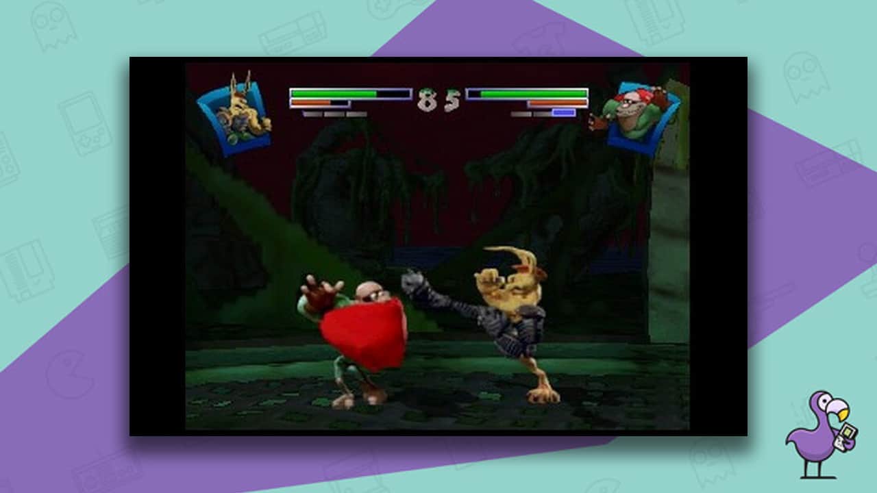 Clay Fighter: Sculptor's Cut gameplay - two clay figures fighting