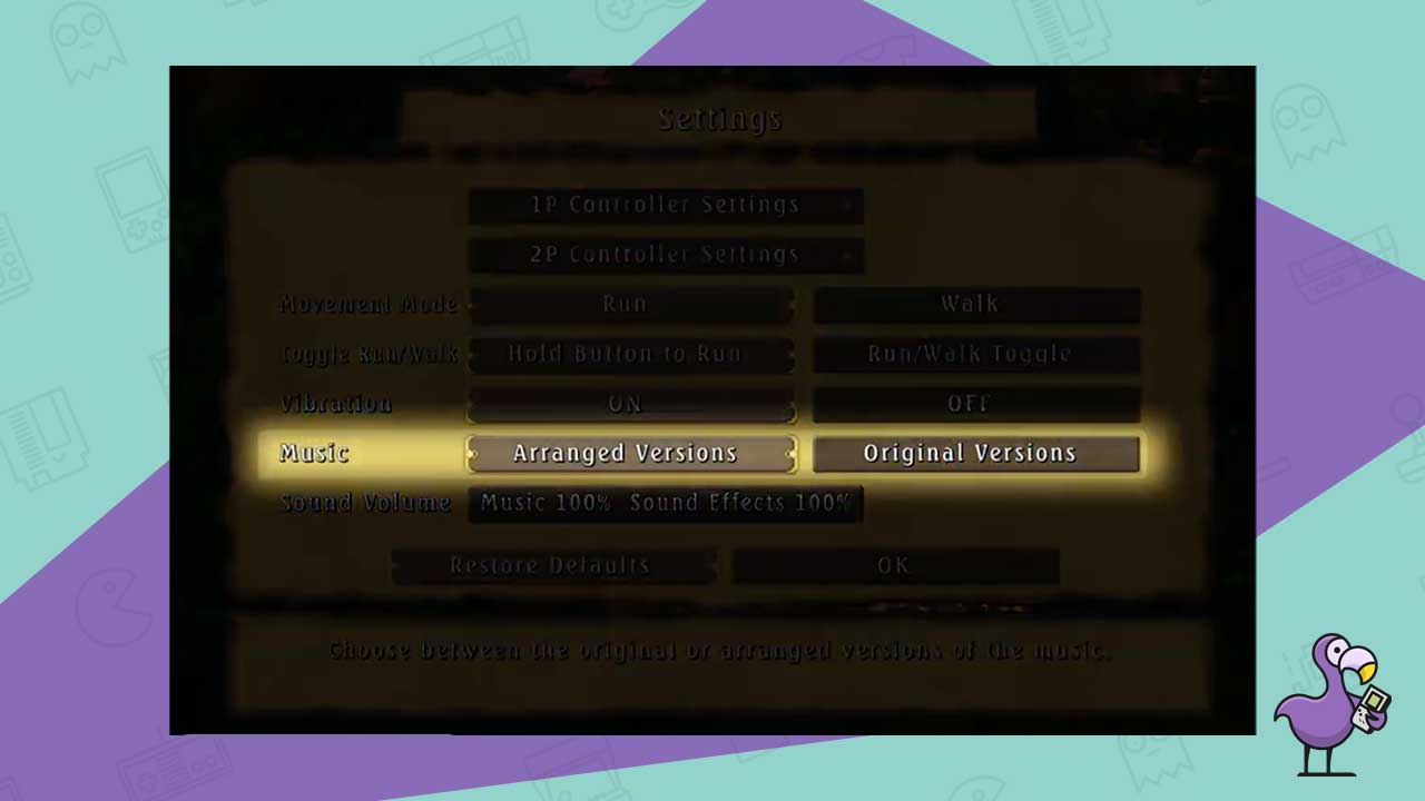 legend of mana music options