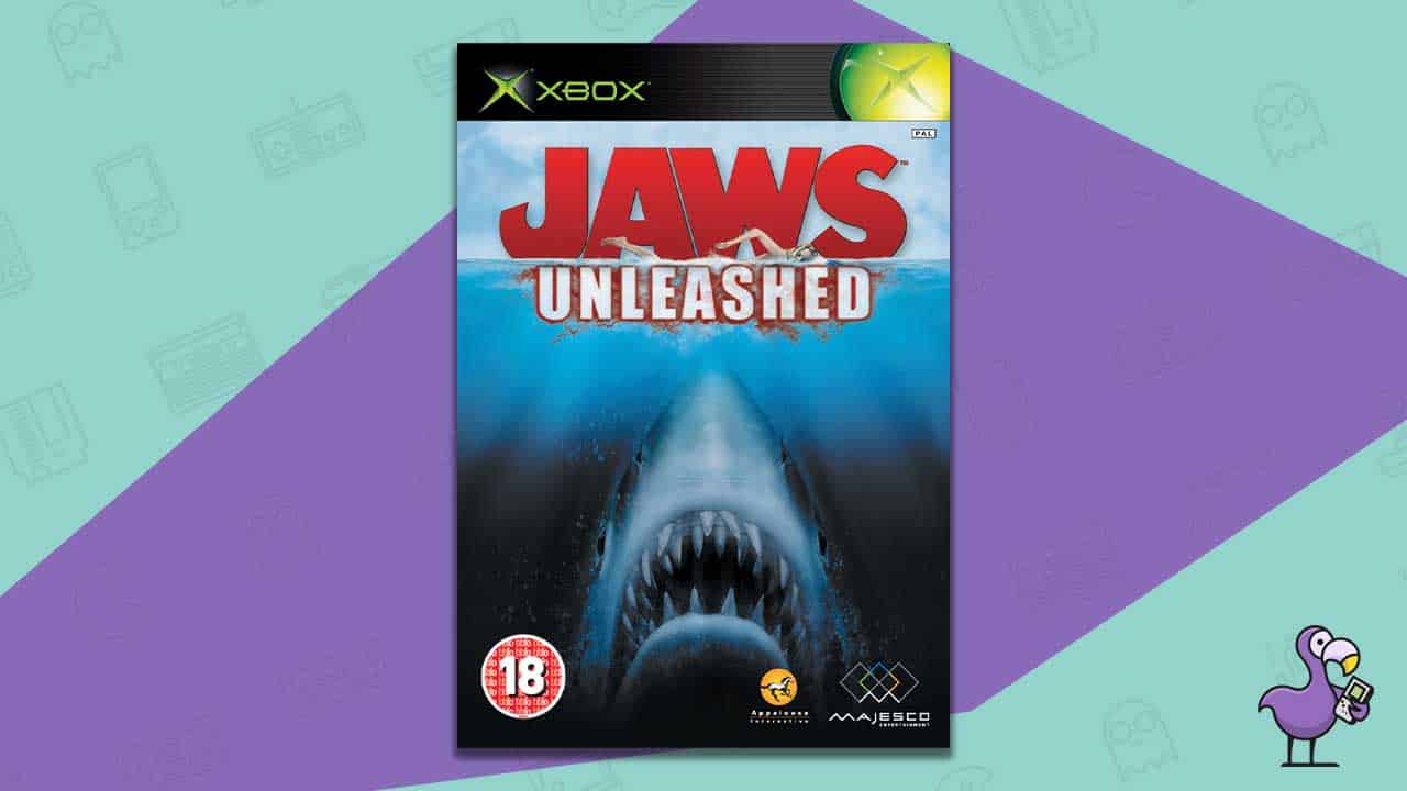 Game case for Jaws Unleashed on the Xbox 