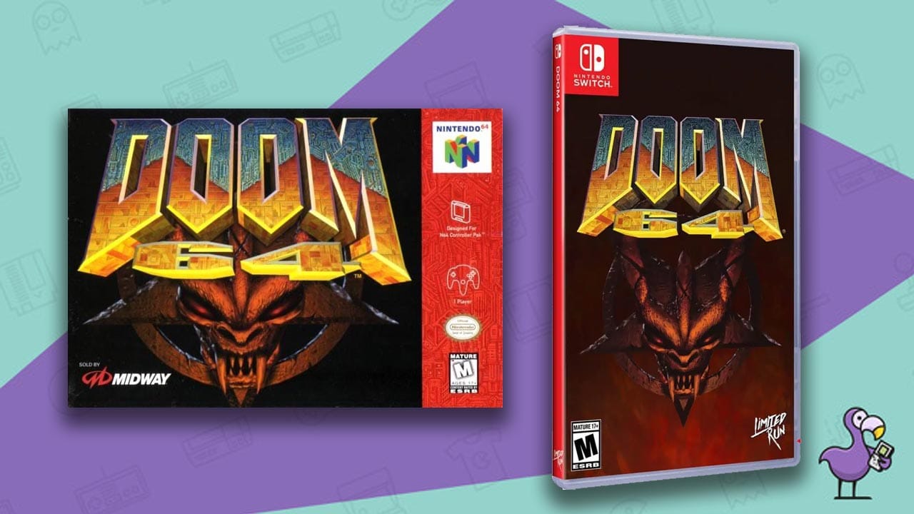 Doom 64 Nintendo 64 box and Nintendo Switch case