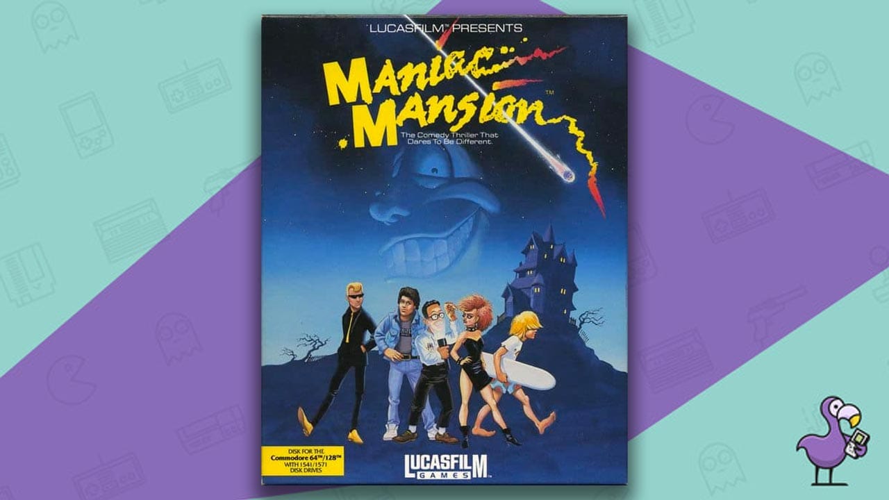 Maniac Mansion game case cover art