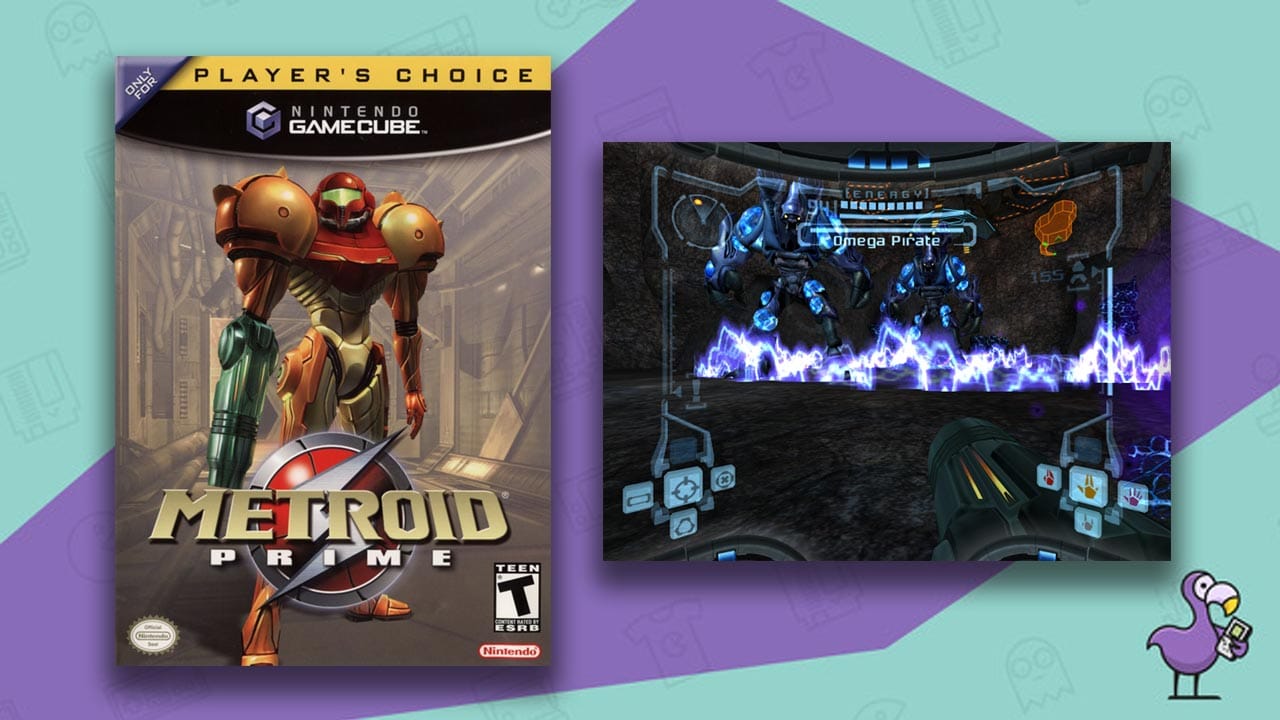 Metroid Prime: Double Trouble Gameplay and the game case for the original game