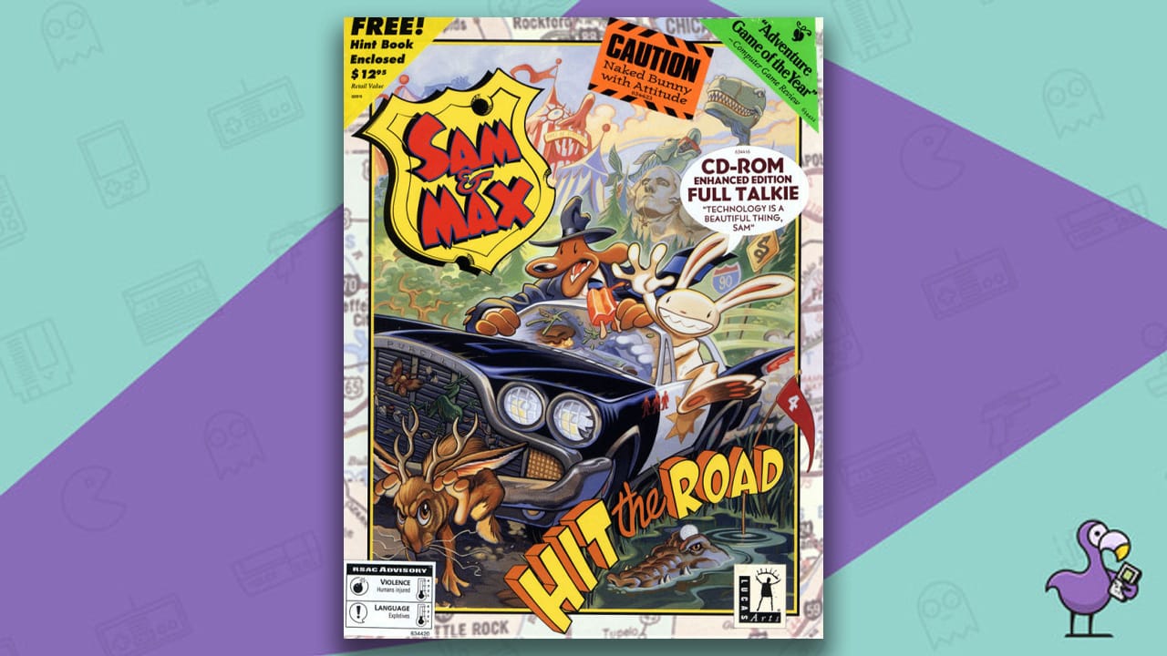 10 Best Point And Click Adventure Games - LucasArts Entertainment Sam & Max Hit The Road game case cover art