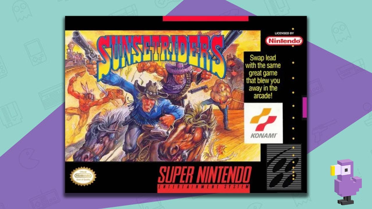 Sunset Riders SNES game box