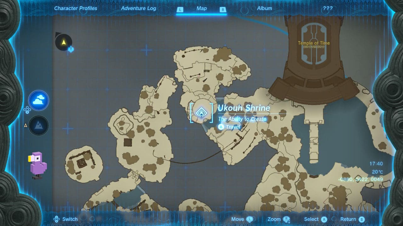 All The Great Sky Island Shrines In Zelda Tears Of The Kingdom Ukouh Shrine map