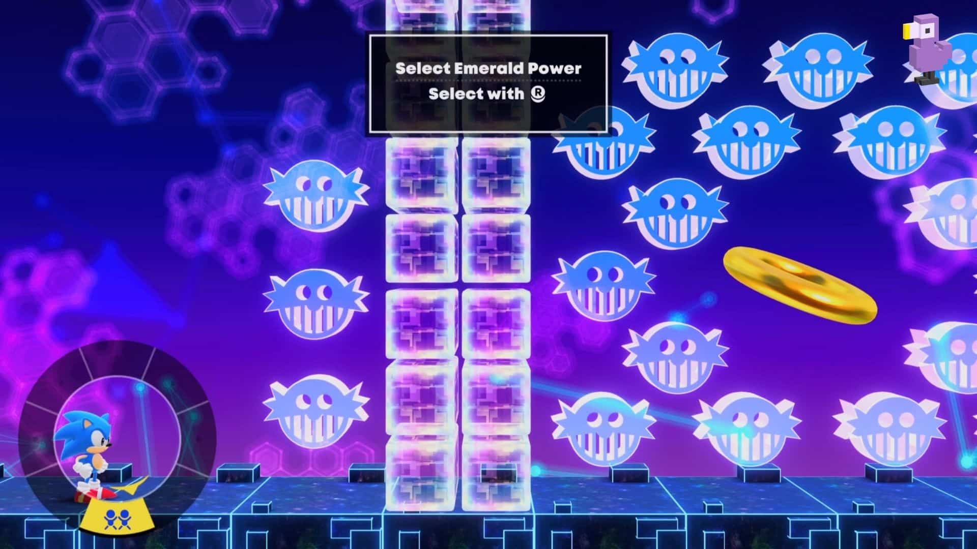 TUTORIAL FOR HOW TO USE AVATAR CHAOS EMERALD POWER IN SONIC SUPERSTARS WITH THE POWER SELECTION WHEEL
