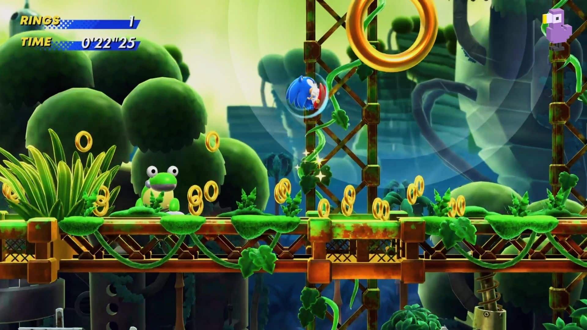 SONIC JUMPING INTO A GIANT RING IN SONIC SUPERSTARS