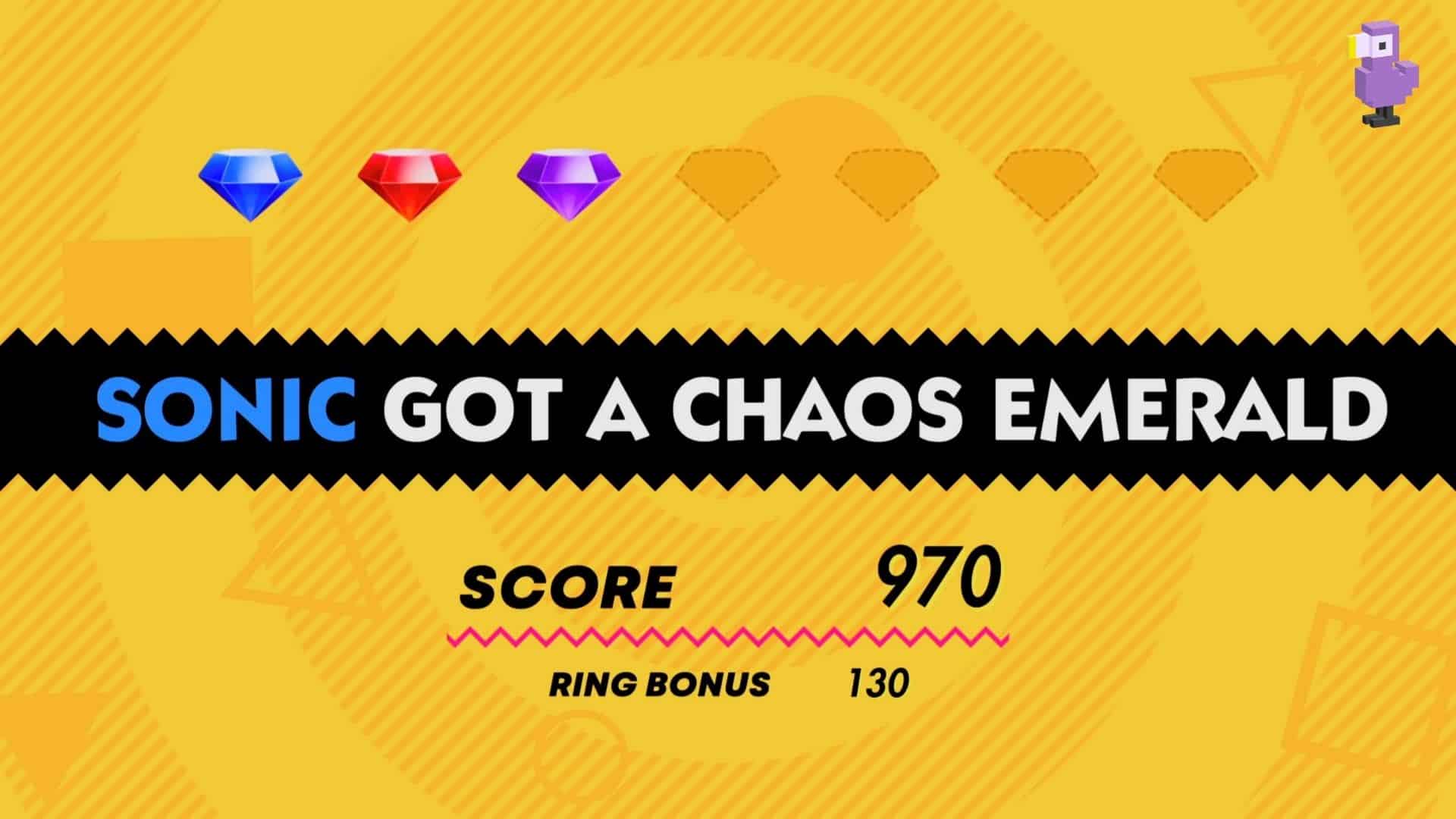 SONIC SUPERSTARS PURPLE CHAOS EMERALD RESULTS SCREEN