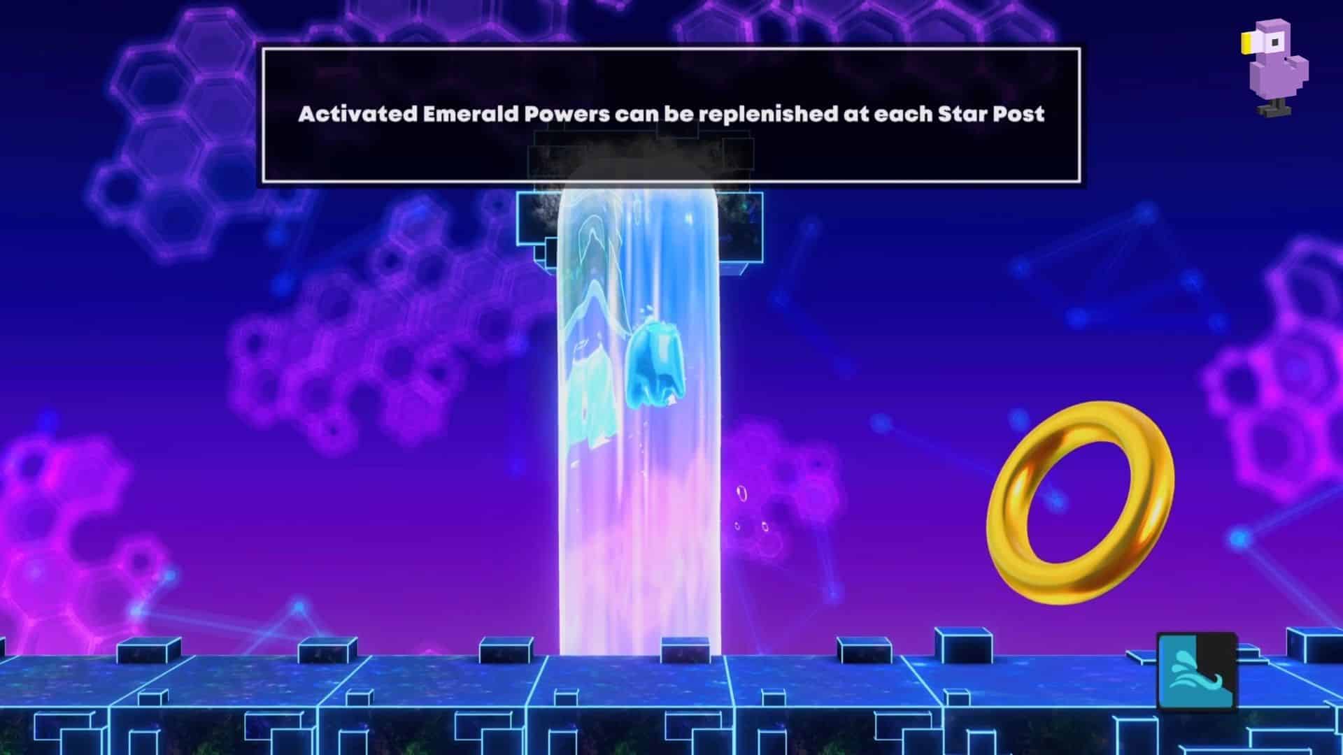SONIC USING THE WATER EMERALD POWER TO CLIMB A WATERFALL