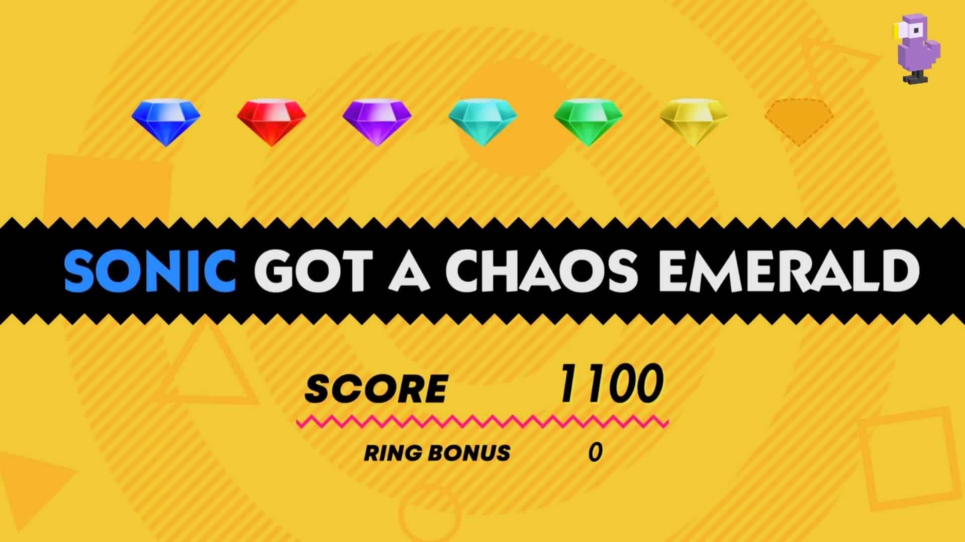 SONIC SUPERSTARS YELLOW CHAOS EMERALD RESULTS SCREEN