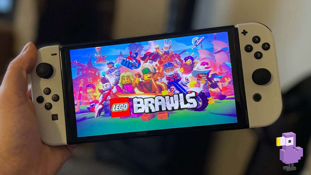 LEGO Brawls on Seb's Nintendo Switch OLED with white Joycons