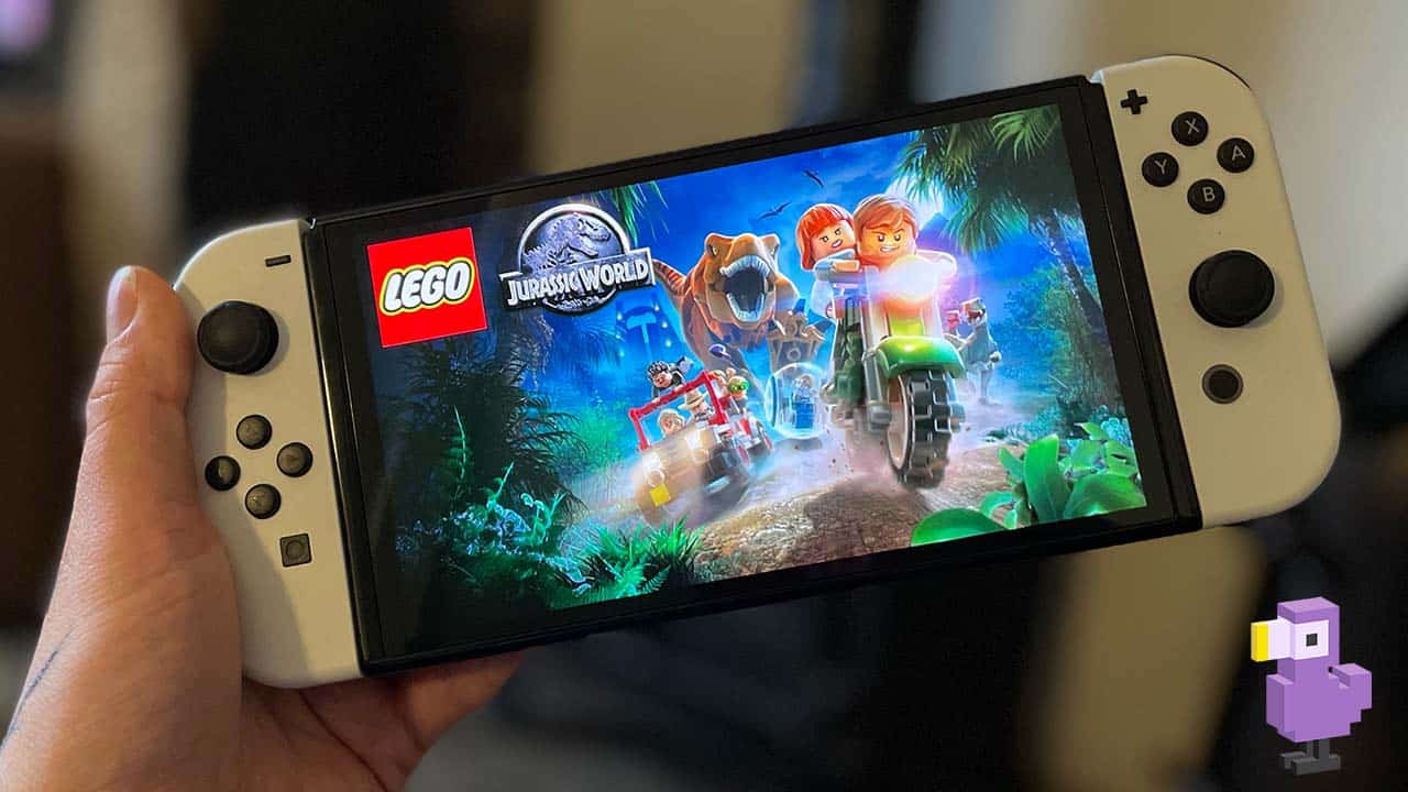 LEGO Jurassic World on Seb's Nintendo Switch OLED with white Joycons