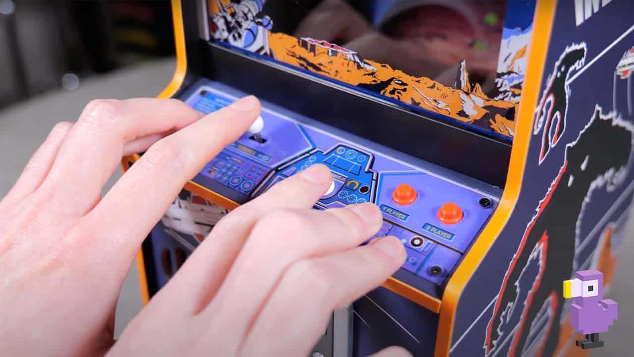 Space Invaders Quarter Arcade Review - Rob showing how accessible the buttons are