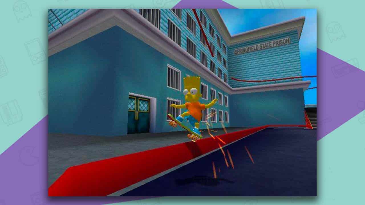 The Simpsons Skateboarding gameplay