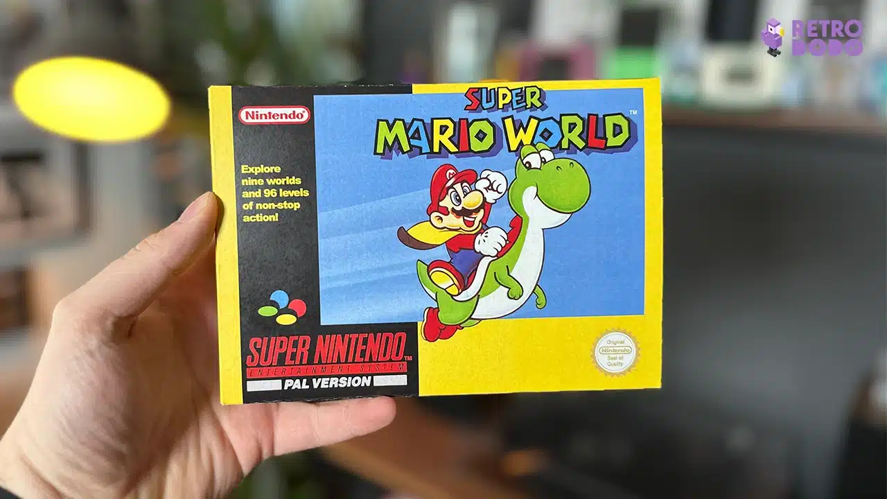 super mario world snes box