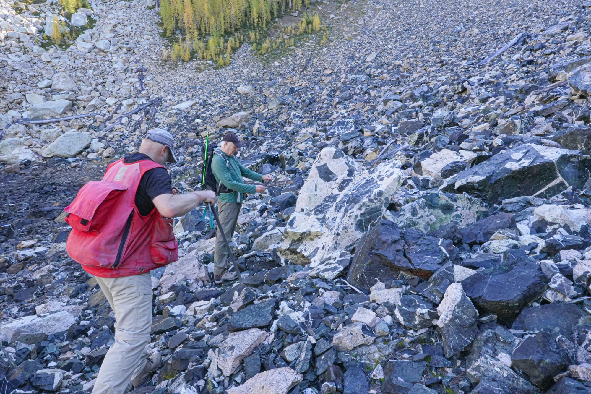geologists looking at xenoliths