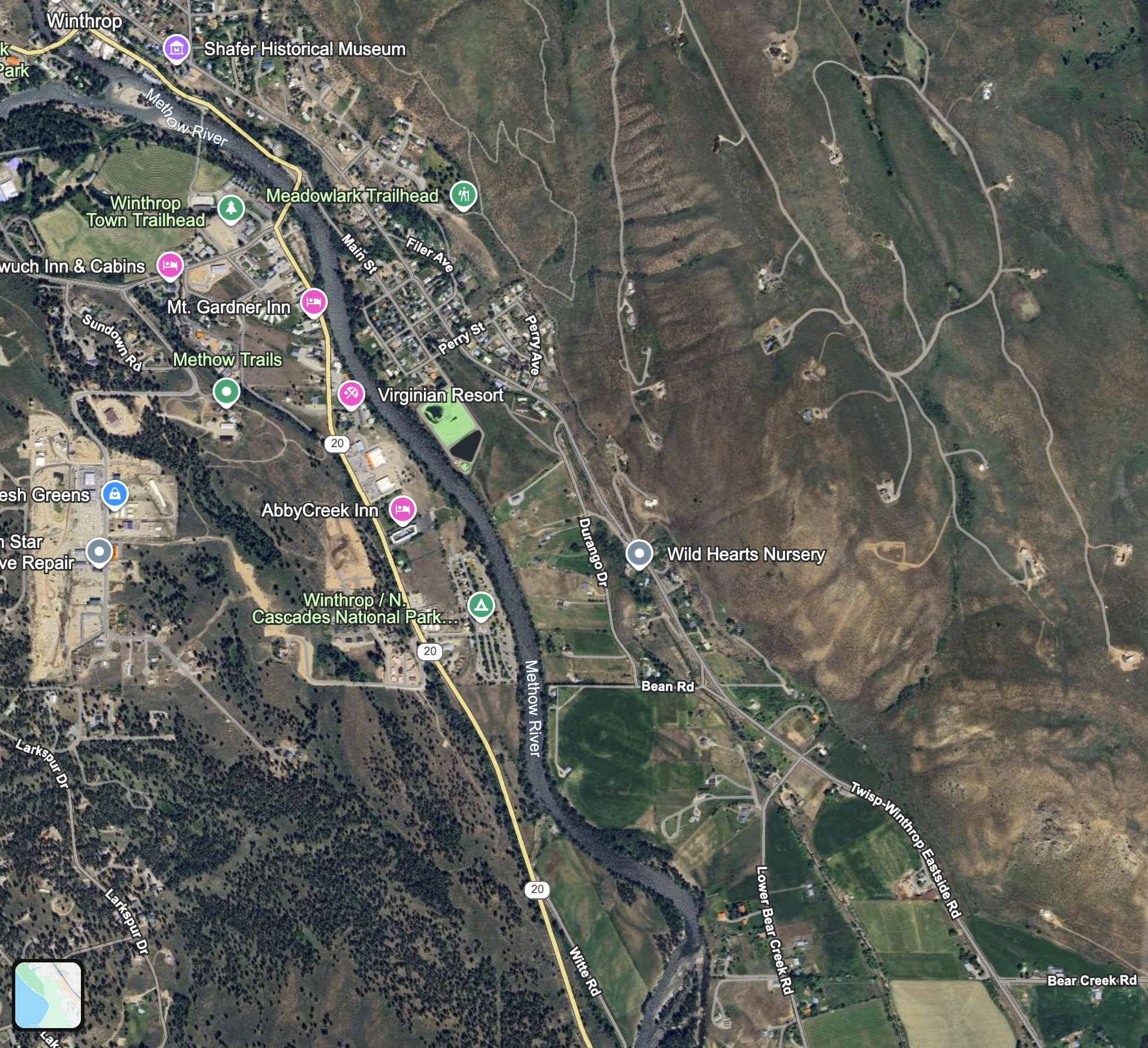 satellite view of Winthrop