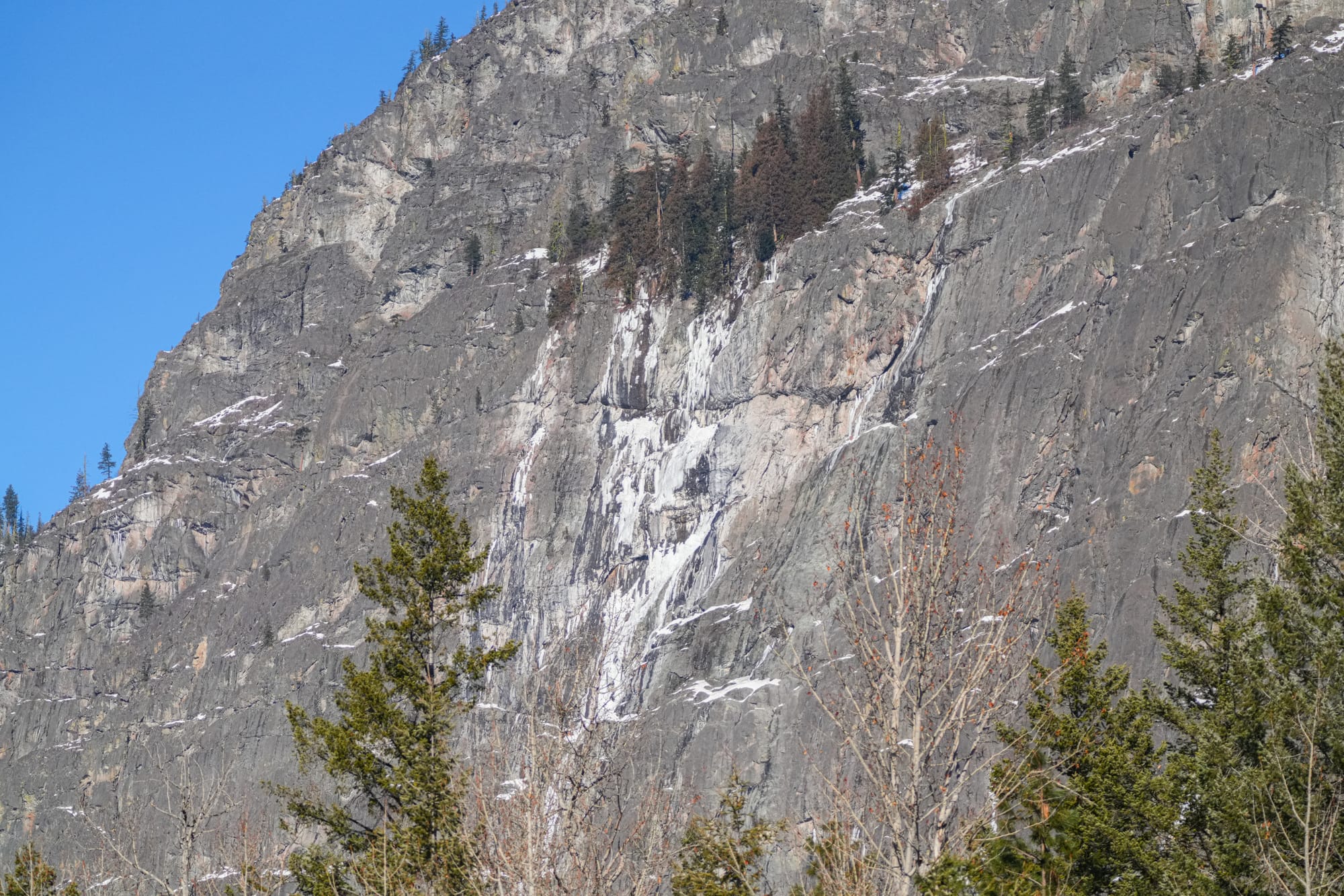 ice on cliff