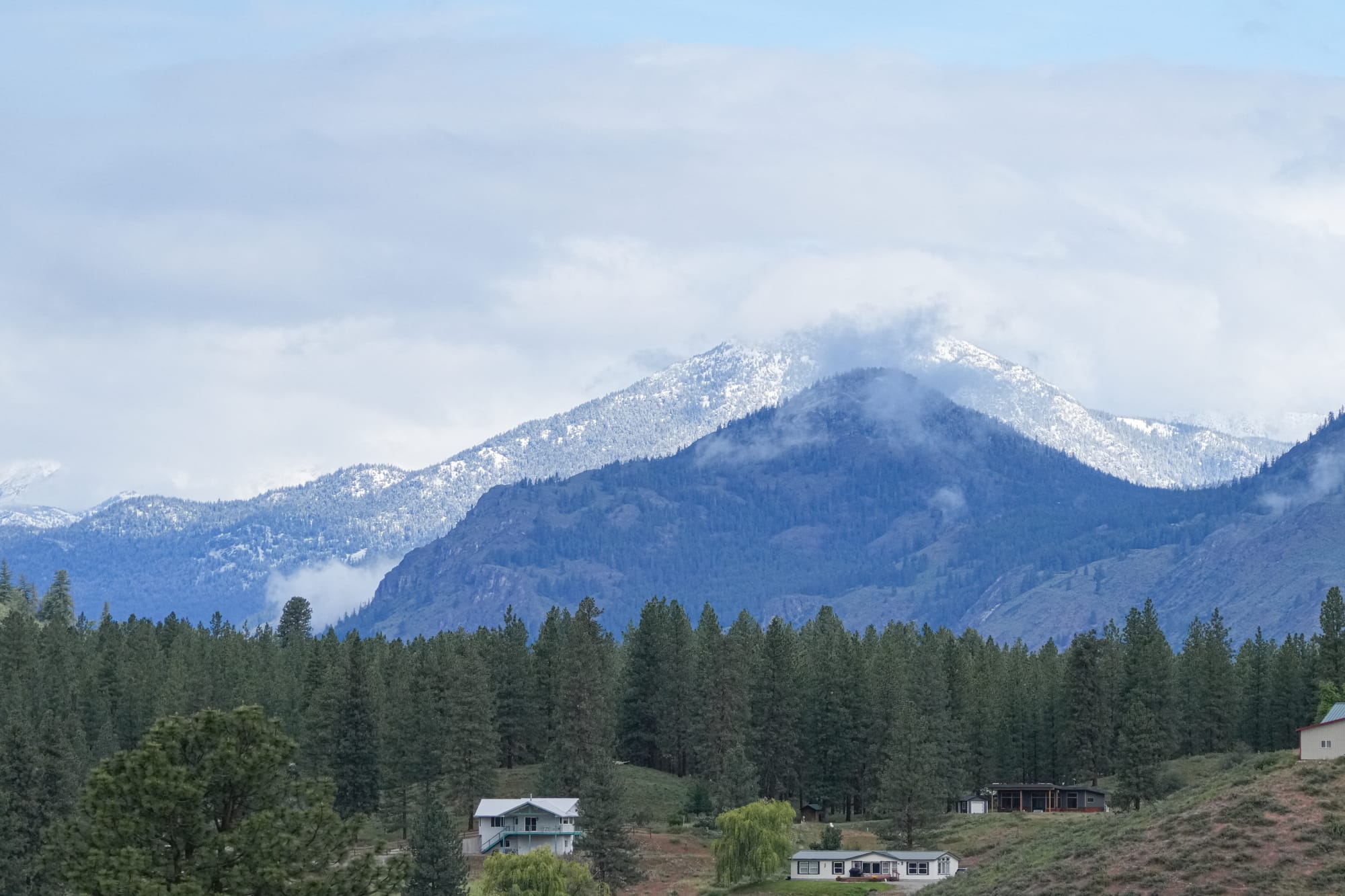 fresh snow on peaks