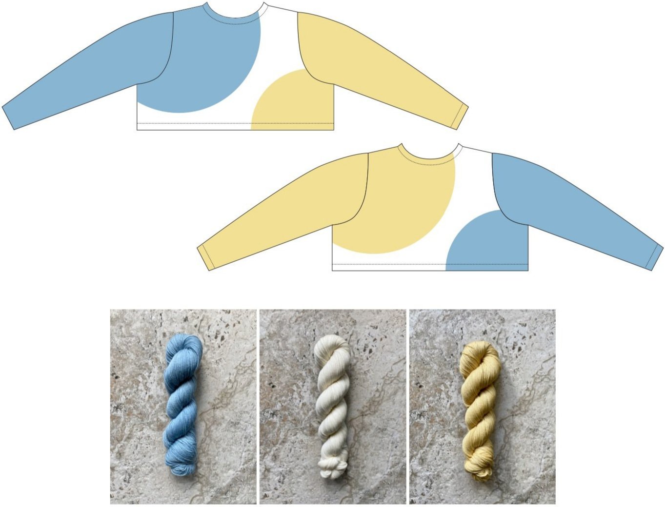 COLOR COMBO 3 (above): Sky, Cloud, Faded Gold