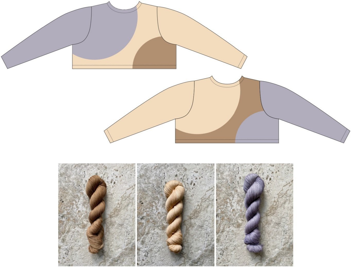 COLOR COMBO 4 (above): Bark, Faded Honey, Lavender Silver