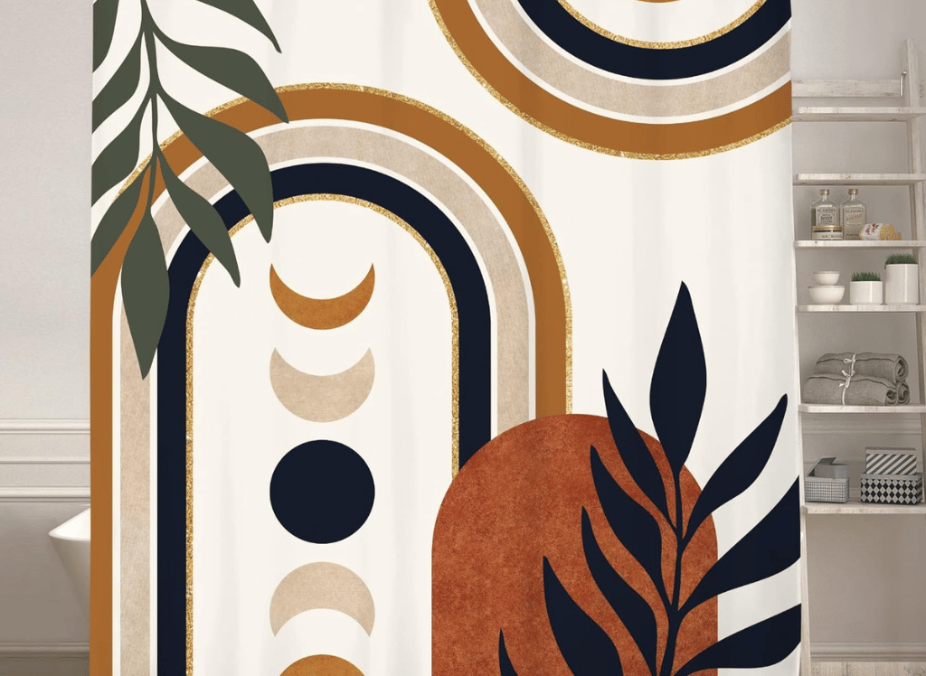 KOMLLEX Boho Abstract Mid Century Shower Curtain