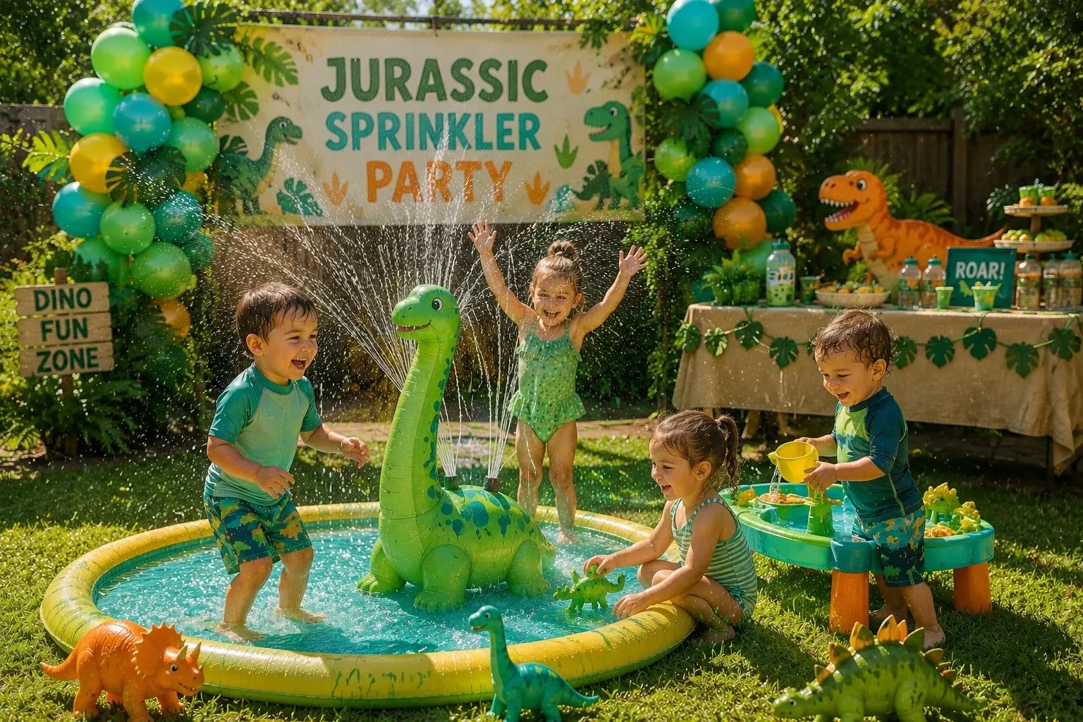 Jurassic Sprinkler Party