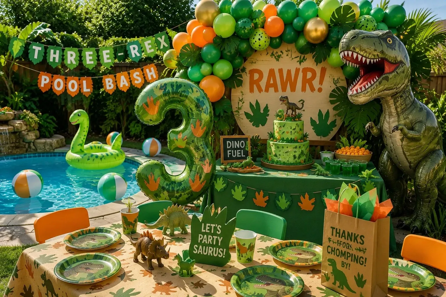 Three-Rex Pool Bash