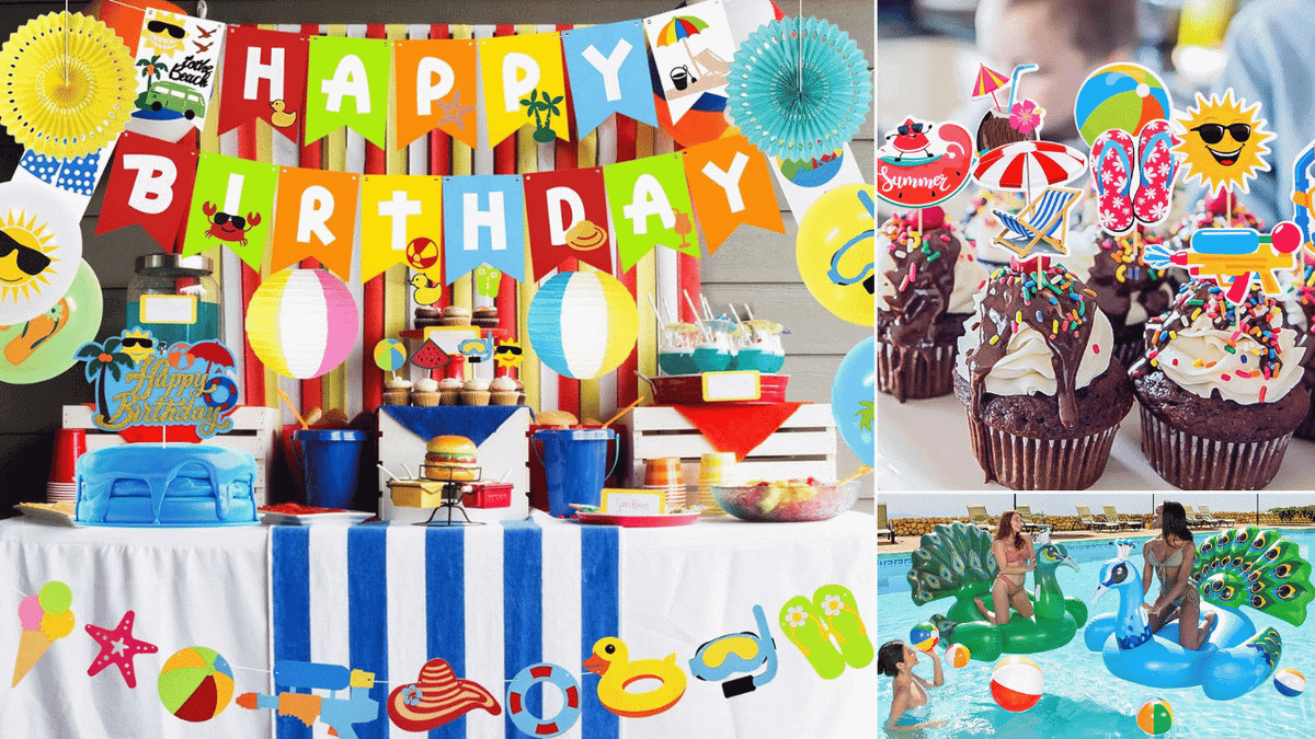 Pool Party Birthday Decorations
