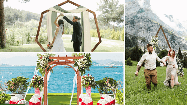 wooden wedding arch