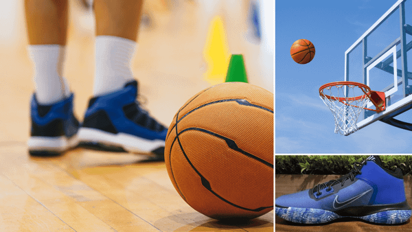 blue basketball shoes