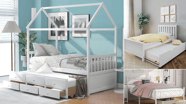 white twin bed frame