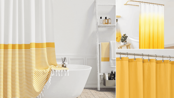 yellow shower curtain
