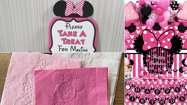 minnie mouse party decorations, minnie mouse birthday decorations, minnie mouse party supplies, 