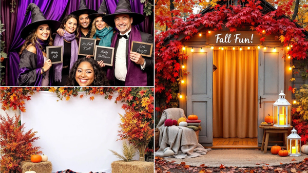 Luxury Photo Booth Setups with Fall-Themed Props