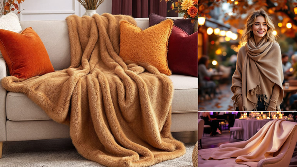 Ultra-Plush Throw Blankets and Cashmere Wraps for Guests