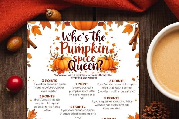 Pumpkin Spice Queen – Printable Fall Party Game