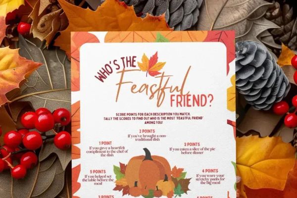 🦃 Who’s the Feastful Friend? – Printable Thanksgiving Party Game