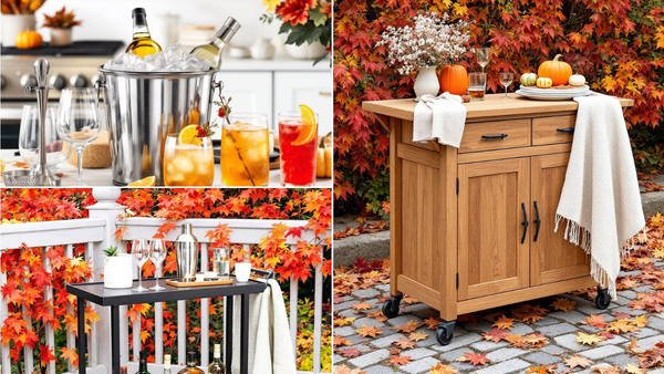 Luxury Outdoor Bar Carts Stocked for Seasonal Cocktails