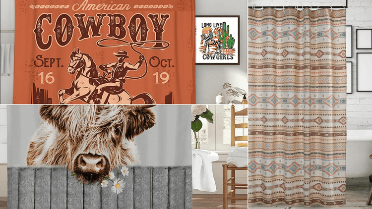western shower curtains
