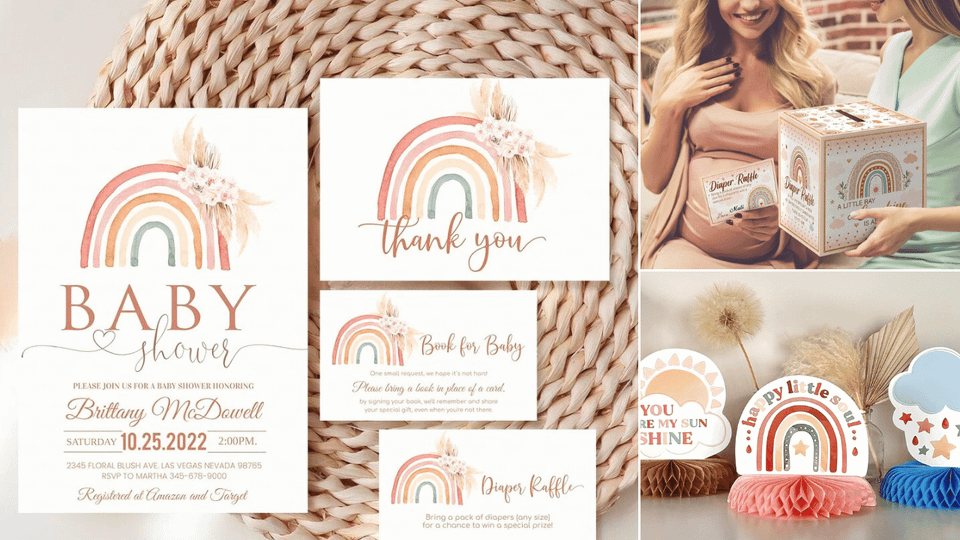 Boho Rainbow Baby Shower